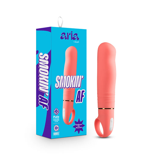 Aria Smokin' AF Silicone Vibrator Coral