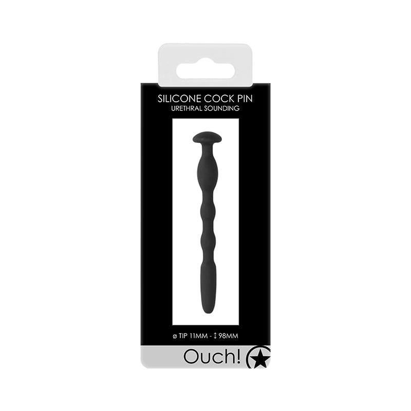 Ouch Urethral Sounding Silicone Cock Pin Black 11 Mm Shockwave Adult Lifestyle Entertainment