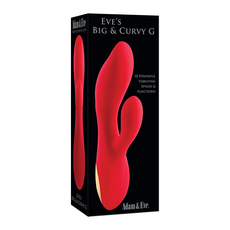 Adam & Eve Eve's Big & Curvy G Rechargeable Vibrating Silicone Dual Stimulator Red