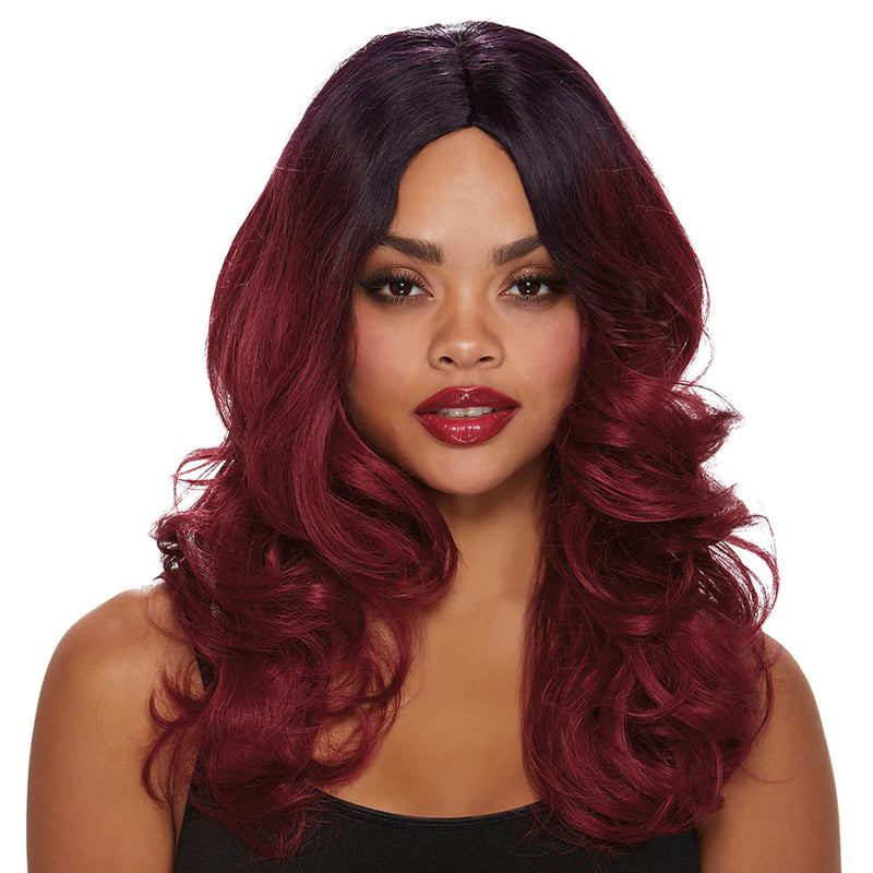 Long Curly Wig Red Ombré