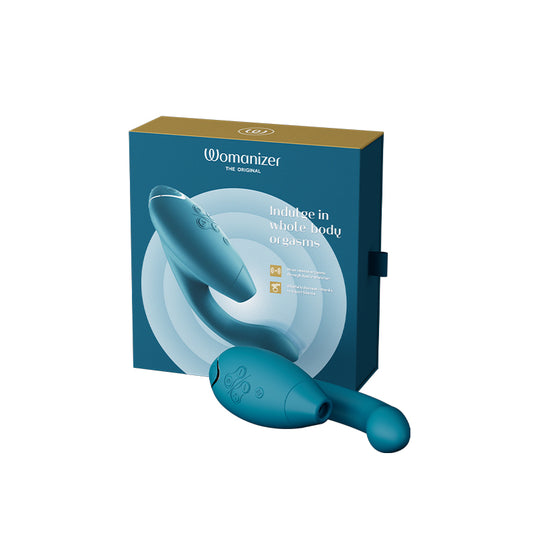 Womanizer Duo 2 Rechargeable Dual Stimulation Pleasure Air and G-Spot Vibrator Petrol