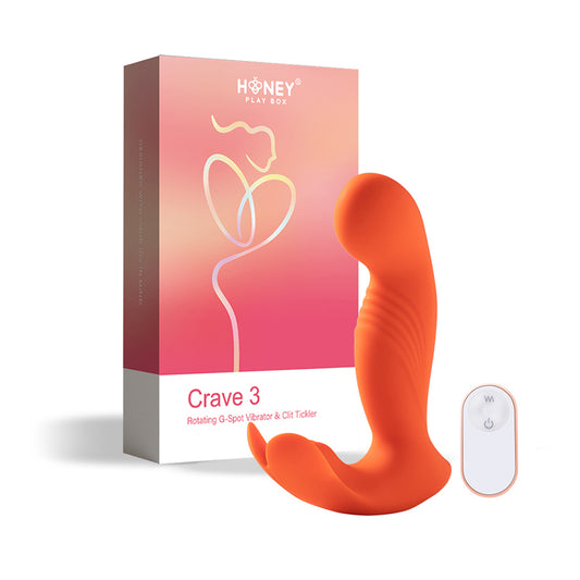 Crave 3 G-spot Vibrator with Rotating Massage Head and Clit Tickler Orange